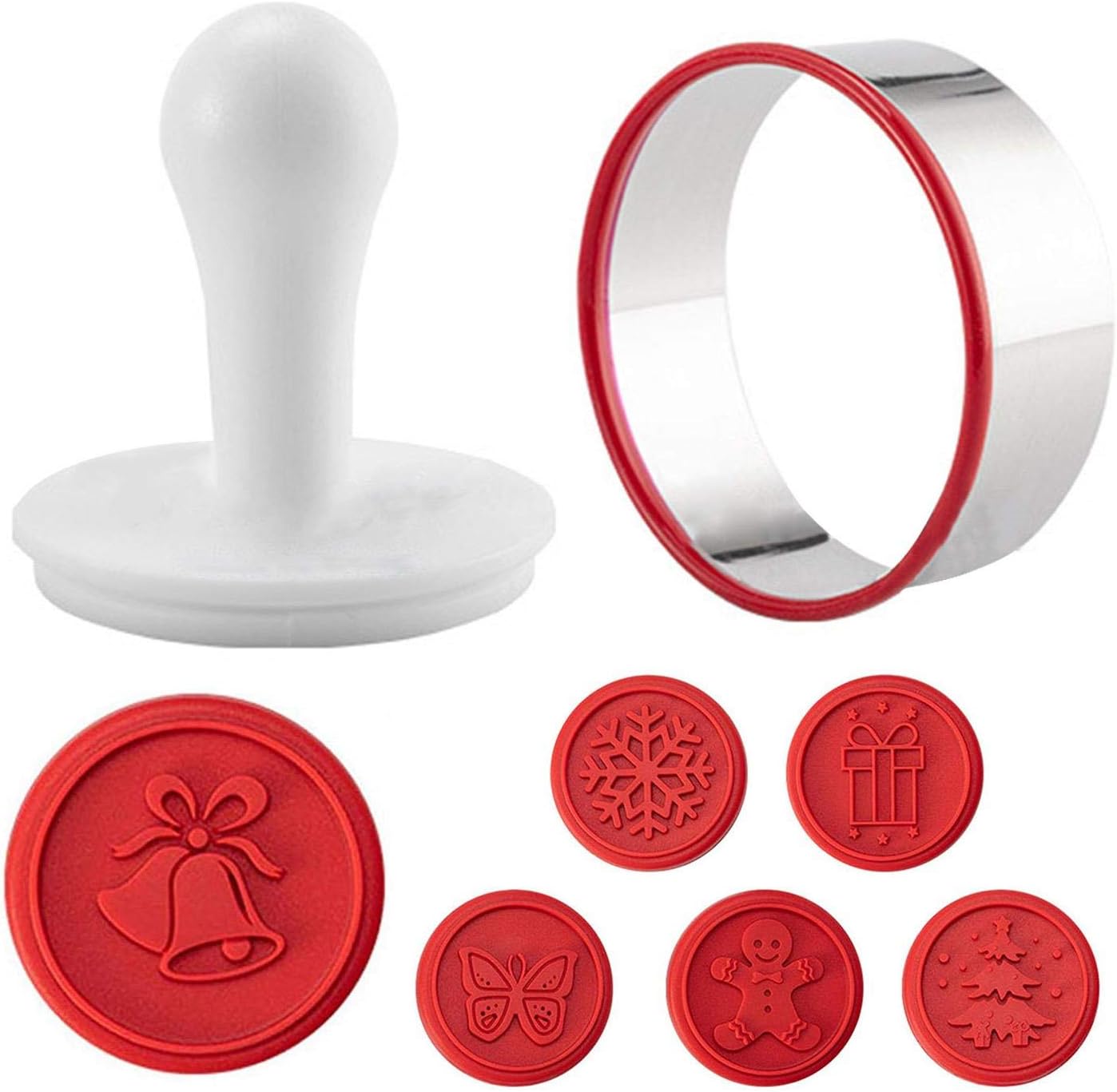 Buding Ausstecher Weihnachten Ausstechformen Keks Stempel Set Winter 6teilig, Hervorragend Für Die Leichte Zubereitung Von Dekorierten Hausgemachten Keksen