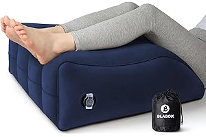 BLABOK Wedge Pillow for Sleeping - Inflatable Leg Elevation Pillow for Swelling,Circulation,Leg & Back Pain Relief,Leg Support Pillow,Leg Wedge Pillows for After Aurgery,Hip,Foot,Ankle Recovery (Blue)