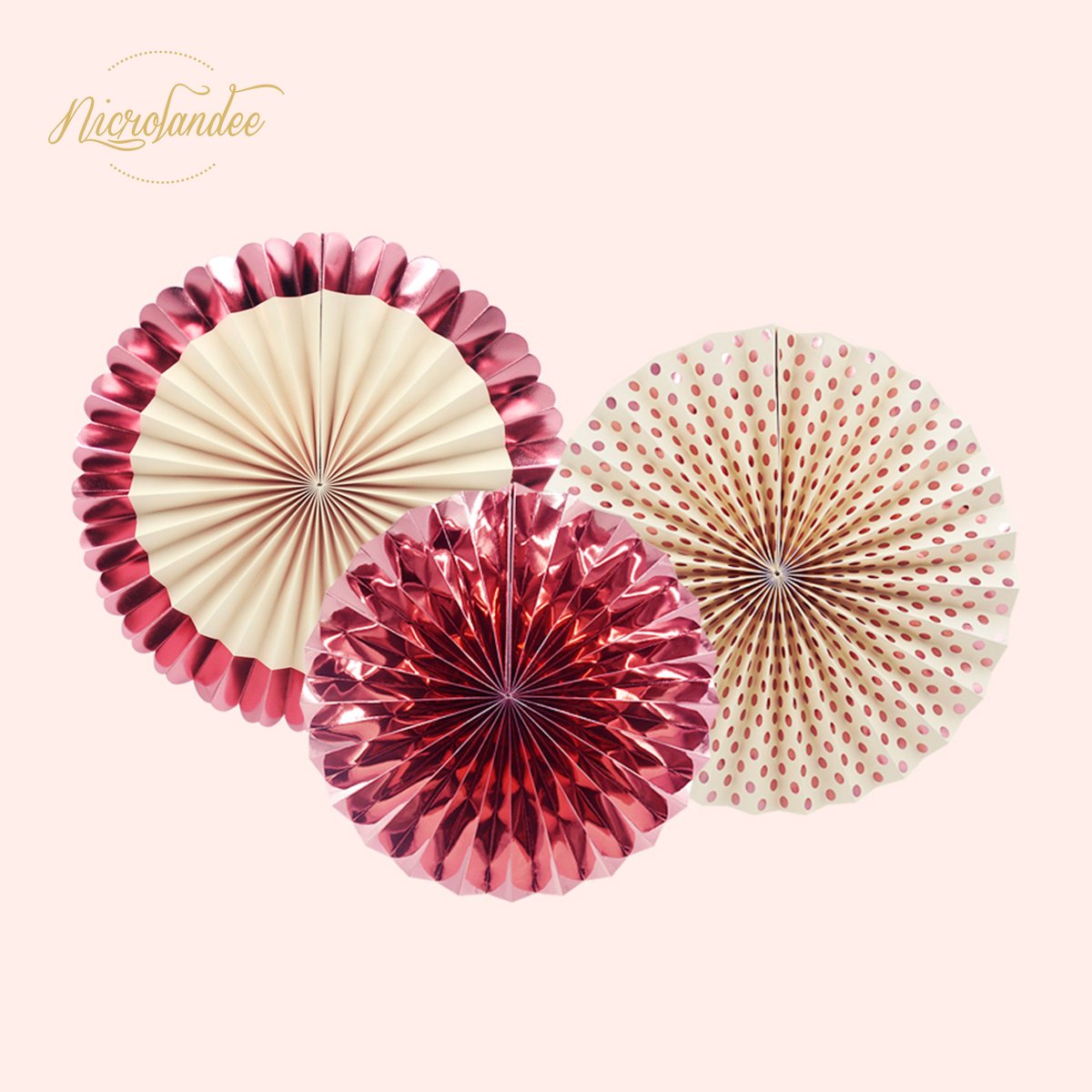Paper Paper Crafts Nicrolandee Round Party Decoration Fans