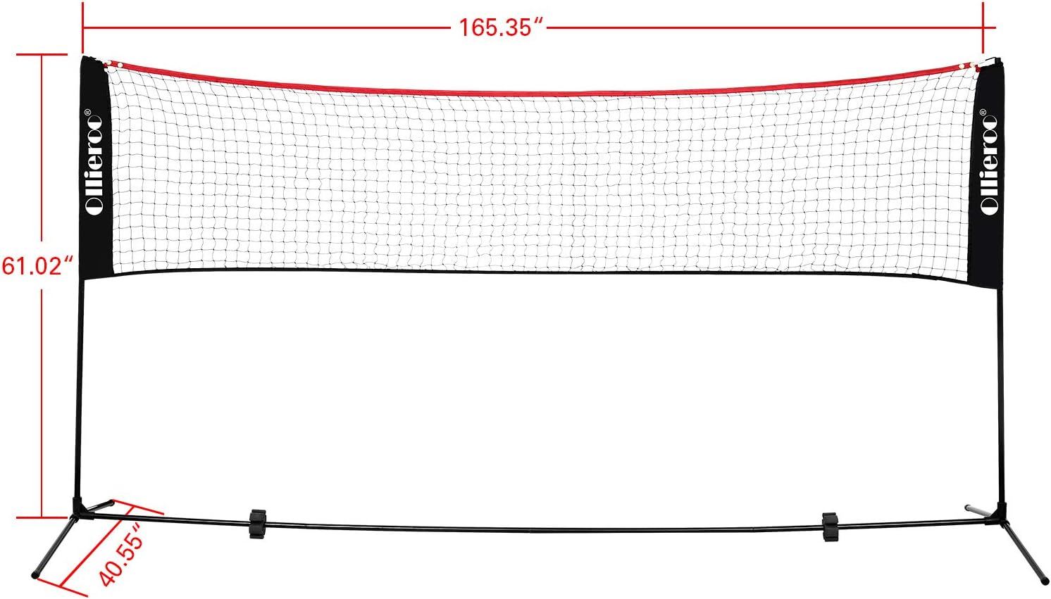 Ollieroo Portable Badminton Net Set with Stand and Carry Bag - Easy Setup PE Sports Net with Poles - for Indoor or Outdoor Court, Beach, Driveway, 10ft/14ft/17ft : Sports & Outdoors