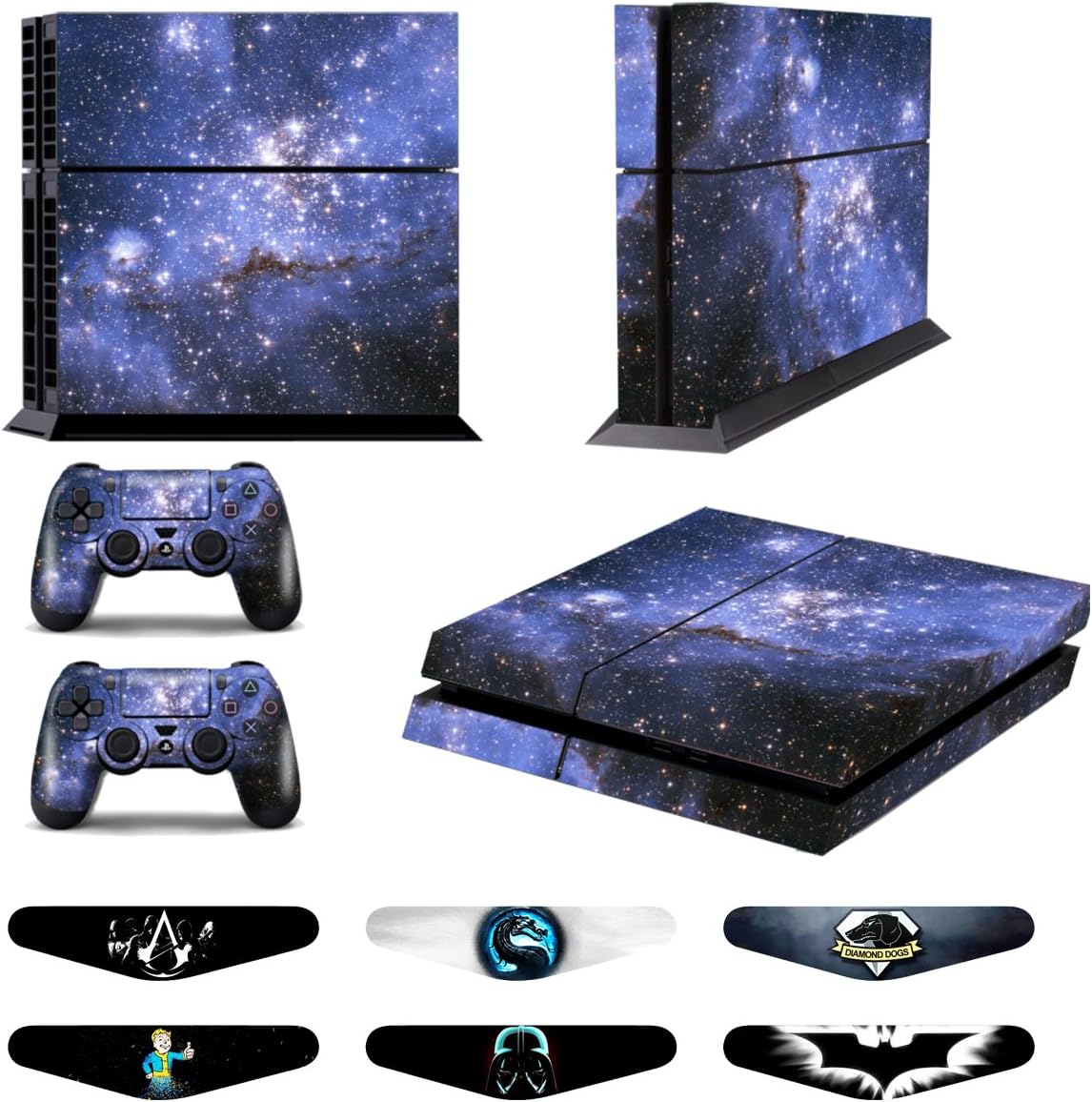 Skins for PS4 Controller - Vinyl Decals for Playstation 4 Games - Skin Sticker Cover for Sony PS4 Console + 2 Controller Skins For Dualshock 4 - Purple