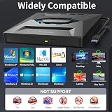 SUIDEK USB C DVD Drive 5in1 CD Player SD Card Reader USB 3.0 Hub Portable view 4