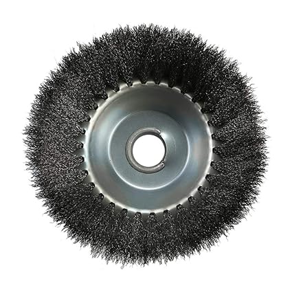 Rundbuerste für Motorsense 200 x 25,4 MM Buerste Welldraht weich Unkrautbürste Wildkrautbürste Kegel Unkrautbuerste Freischne