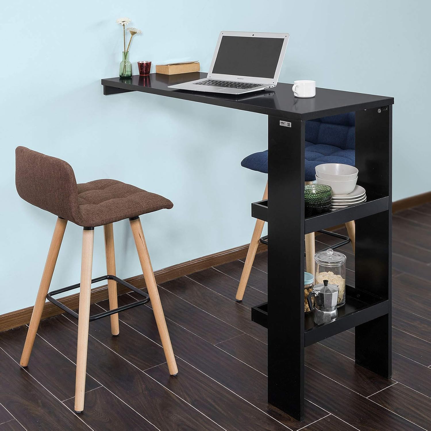 SoBuyFWT55-SCH Design Bartisch Stehtisch Bartresen Bistrotisch Esstisch