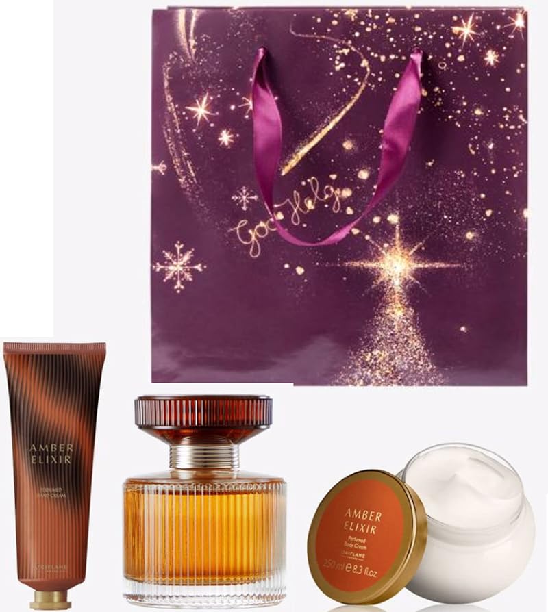 Oriflame Amber Elixir EDP Hand Body Cream Gift Set 50ml 75ml 250ml