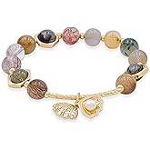 Lume Pick Boho Healing Crystal Bracelet Collection, Gold Plated with Charms, Handmade Spiritual Yoga Jewelry Gift for Women