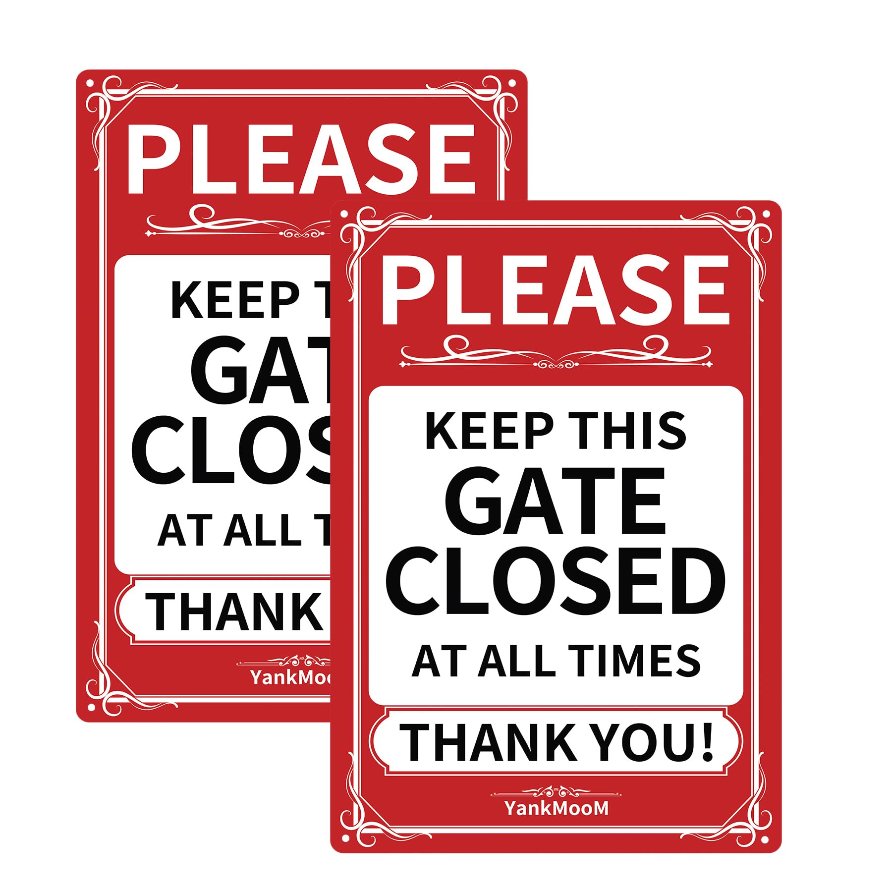 2 Pack Please Keep This Gate Closed At All Times Sign 20 x 30 x 0.1 cm Metal Warning Please Keep This Gate Closed Sign