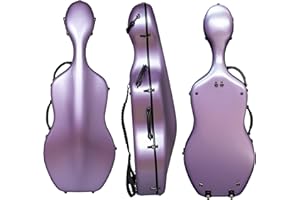 M MI & VI MI&VI CP-7006 Pure Poly Carbon Fiber Cello Case 4/4 Hard Shell 10lb (Full Size) with Wheels | Carry Straps | Rigid Protection | Tough Shell (Purple)
