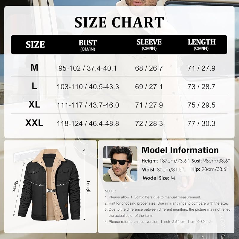 Chaqueta Hombre Invierno Chaqueta Forro Borrego — foto 6 de 6