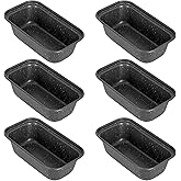 Walooza Mini Loaf Pan, 6x3 Inch Nonstick Bread Pans for Baking, Oven & Air Fryer Safe Small Banana Bread & Meatloaf Pan, Carbon Steel Baking Tins for Homemade Bread (Mini Loaf Pan(6-pack))