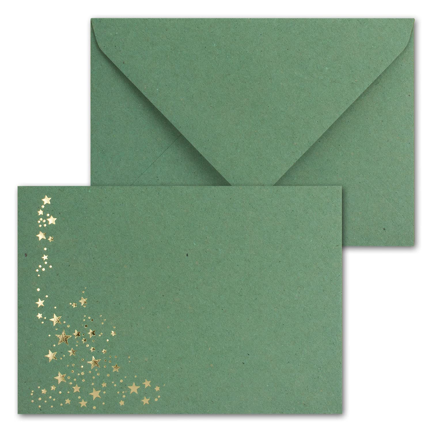 Christmas Envelopes DIN C6 with Gold Metallic Embossed Star Rain Kraft Paper 120 g/m² 114 x 162 mm Pack of 25
