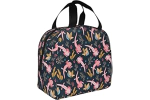 YOZIRIBO Kids Lunch Box Lunch Bag for Girls Boys Women, Reusable Insulated Lunch Tote Bag for School, Leakproof Thermal Cooler Sack Food Handbags for Work Picnic Camping Travel (Axolotls)