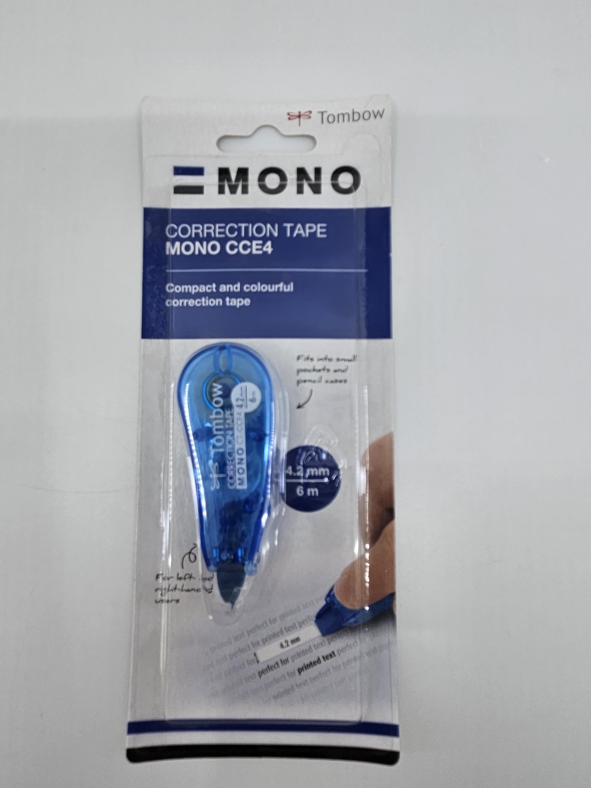 Tombow Mini Correction Tape 4.2 mm x 6 m in Blister Packaging Transparent Blue