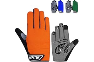 WFX Cycling Gloves Toddler Mountain Bike Handlebar Grips Gel Padding Full Finger Baseball Glove Workout Football Gloves Youth Boys 8-12 Kids Gardening Gloves MTB Gloves