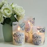 Eldnacele Hydrangea Glass LED Candles Remote Timer Battery Operated 3 4 5 6 in view 3