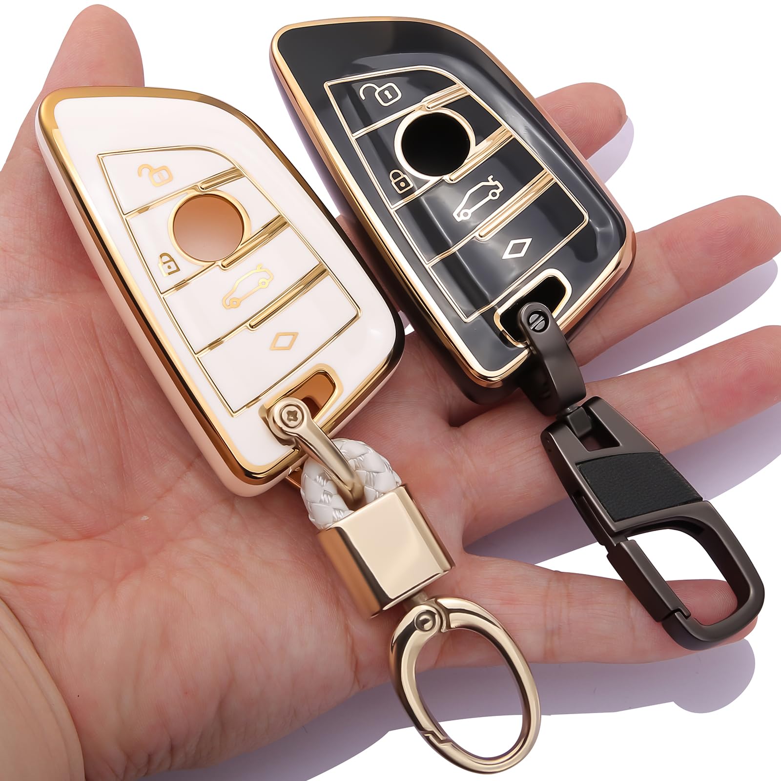 Photo 1 of 0BT59 2 PCS for BMW Key Fob Cover with Keychain Protector for 2020-2025 1 2 3 4 5 6 7 8 Series X1 X2 X3 X4 X5 X6 Z4 Accessories
