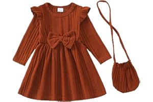 SAEABY Toddler Baby Girl Dress Toddler Girl Fall Winter Clothes Long Sleeve Ruffle Princess Dresses for Girl