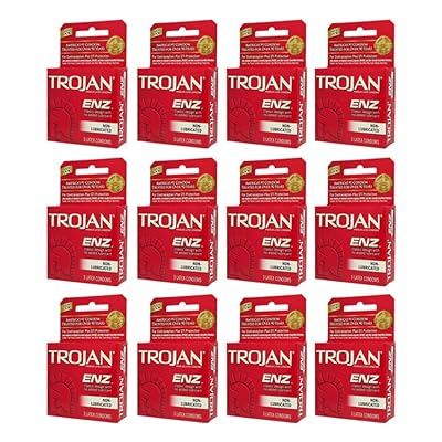 trojan enz non lubricated premium latex condoms Trojan Red ENZ Non-Lubricated Premium Condom 3 ct. each Pack of 12 Total 36  Pcs 22600920502| eBay