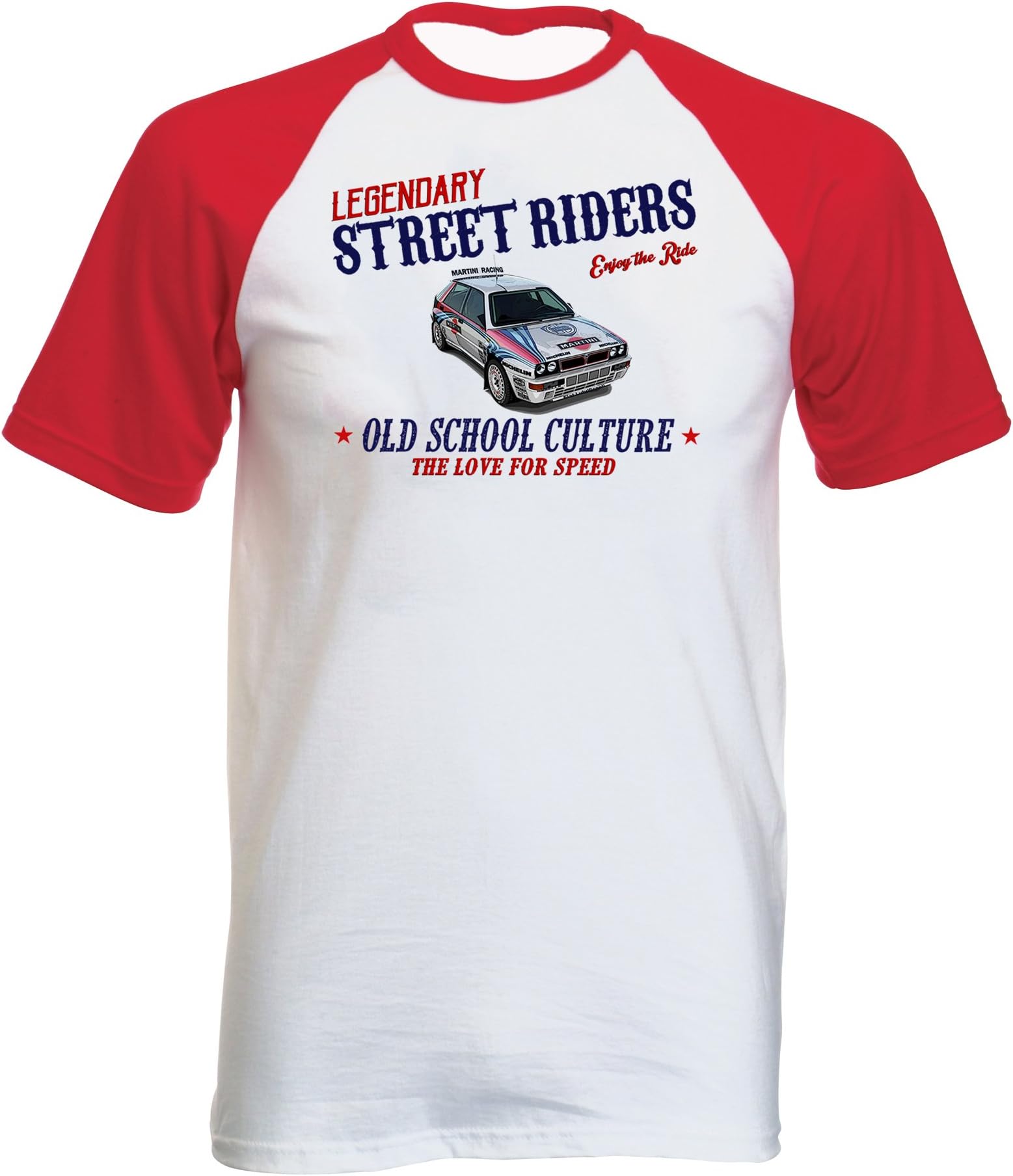 TEESANDENGINES Men's Lancia Delta Rally 1987 Old School Red Short Sleeved T-Shirt Size Medium