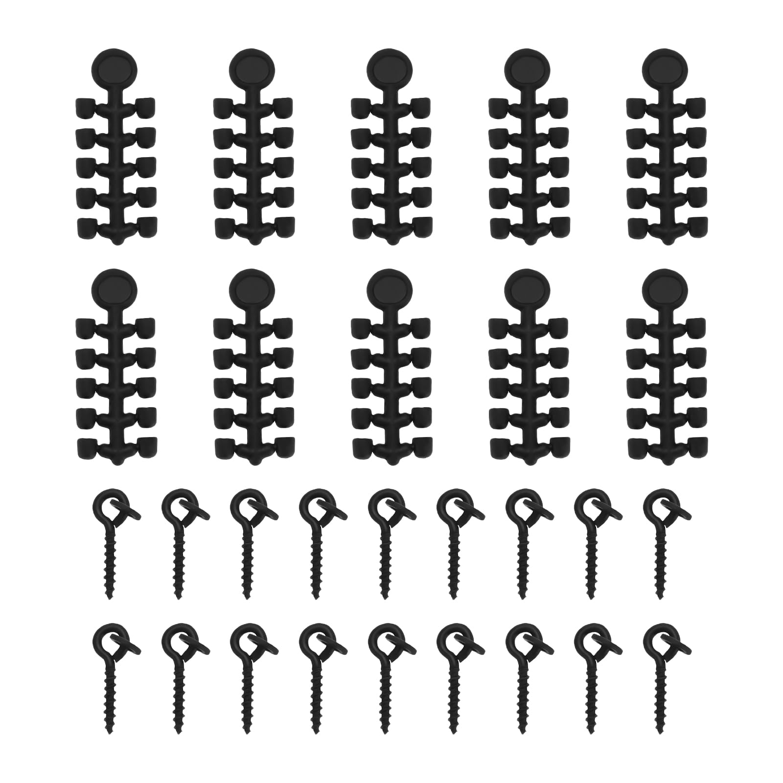 SG Store 40Pcs Fishing Bait Screws and 100Pcs Hook Stops Bait Screws with Round Link Loop Rubber Earring Stopper Terminal Tackle Accessories