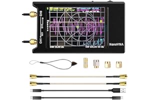 DMGICPRO NanoVNA-H4 Vector Network Analyzer 10KHz-1.5GHz Shortwave MF HF VHF UHF Antenna Analyzer Measuring S Parameters, Voltage Standing Wave Ratio, Phase, Delay, Smith Chart with 4" LCD Touch Screen