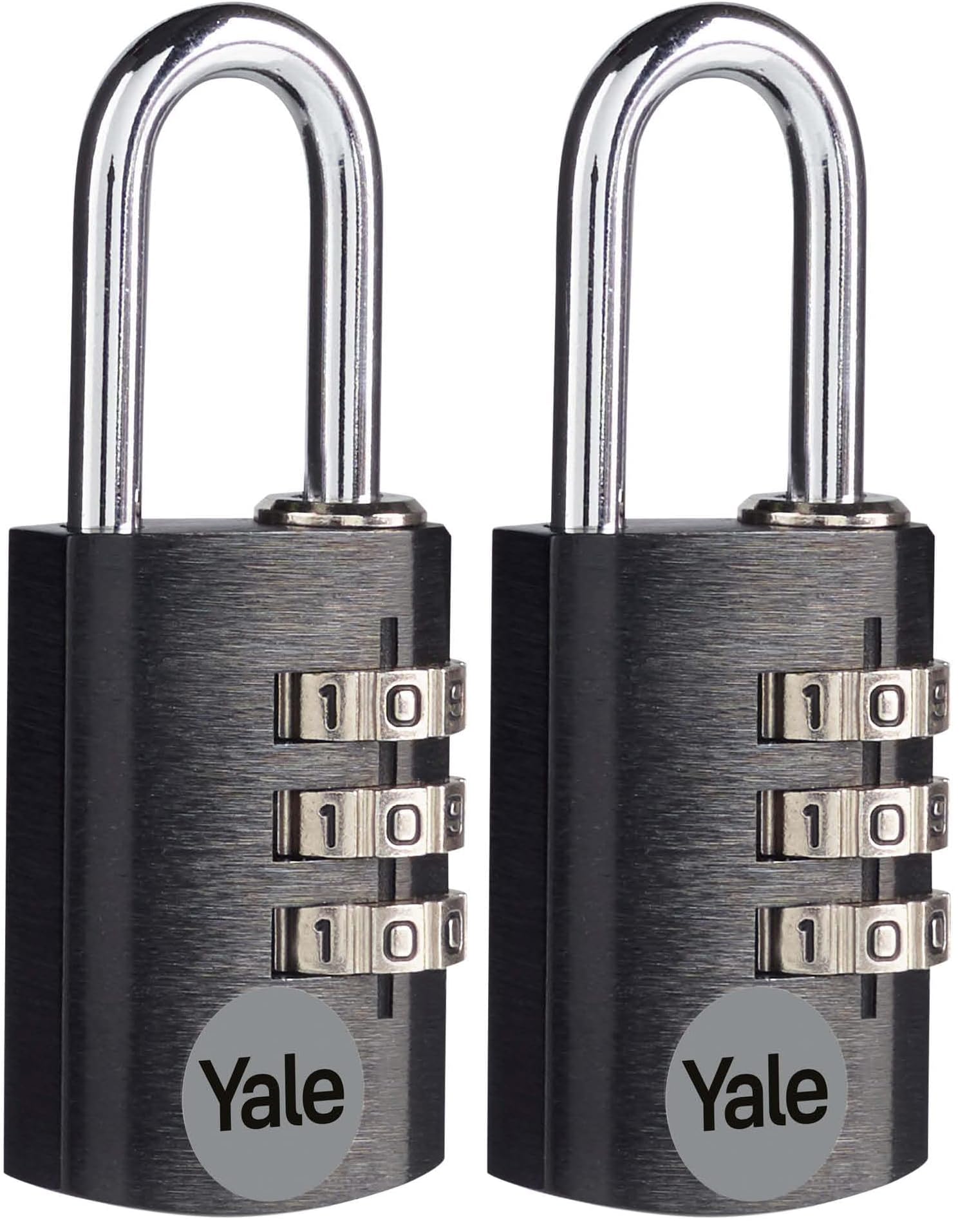 Yale YE3CB/20/121/1/BK 20mm Aluminium Combination Padlock in Black Finish (Pack of 2)