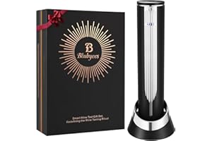 BLUBYEES Luxury Electric Wine Bottle Opener with Charging Base and Built-in Foil Cutter - Rechargeable Automatic Corkscrew fo