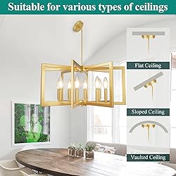 Bairth 8-Light Gold Chandelier, Farmhouse Dining