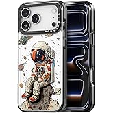 Bouvardia for iPhone 17 Pro Case, Cute Design for Women & Girls, Protective & Aesthetic, Gray Bumper - Astronaut
