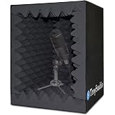 TroyStudio Mic Pop Filter Recording Shield, Portable Microphone Isolation Ball Shield, Vocal Booth, Music Studio Equipment Reflection Windscreen, Sound Foam Box Cover for Home Studio, Singing
