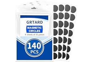 Grtard 140 Pack Round Sticky Magnets with Adhesive Backing, Circle Magnets, Sticky Magnetic Dots, Peel and Stick Magnet with Adhesive for Classroom, DIY, Refrigerator, Whiteboard