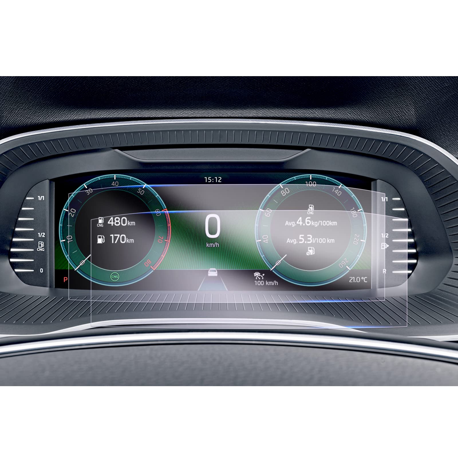 GAFAT [2 Pieces] Skodα Octavia 4/Kamiq/Scala/Fabia MK4 2020-2024 2025 10.25" Virtual Cockpit Protective Film, Nano Screen Protector for 10.25" Digital Instrument Cluster, Shockproof, 6H Anti-Scratch