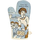 Blue Q I Love My Asshole Kids Funny and Cute Oven Mitts, Home Kitchen Gifts, Cooking Accessories, Super-Insulated Quilting, Comfy Natural-Fitting Shape, Pot Holders, 100% Cotton, Size 12.5"L x 7.5"W