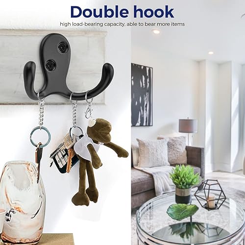 Ravinte 12 Pack Heavy Duty Wall Hooks Wall Mounted Coat Rack Matte