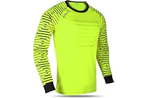 Kalci Soccer Goalie Shirt, Padded Goalkeeper Jersey, Youth/Adult & Kids Sizes, Long Sleeve Football Padded Shirt Mens