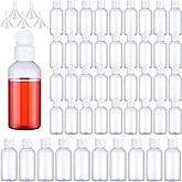 Eccliy 100 Pack 2 oz Plastic Bottles Travel Lotion Bottle Squeeze Container Plastic Bottles with Caps Small Travel Empty Refillable Toiletry Containers for Liquid Lotion Creams with 5 Funnels(Clear)