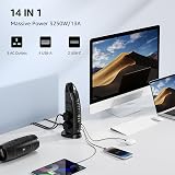 hotimy Tower Extension Lead 8 AC Sockets 6 USB 14-in-1 2M Overload Safe view 2
