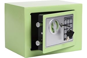 Yuanshikj Electronic Deluxe Digital Security Safe Box Key Keypad Lock Home Office Hotel Business Jewelry Gun Cash Use Storage money (LIGHT GREEN)