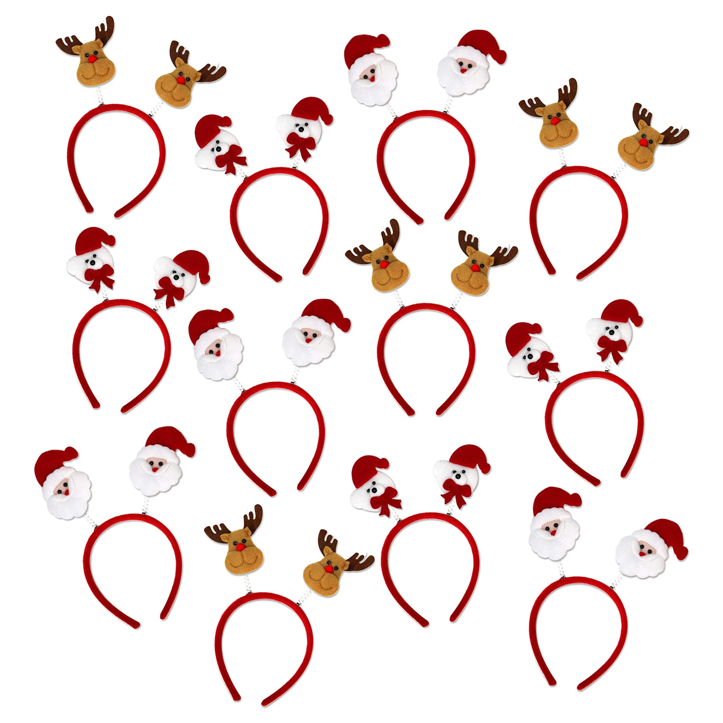 Robelli Festive Christmas Head Bopper Headbands (Pack of 12)