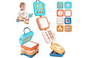 MTTIERY Busy Board for Toddler 2-4, Montessori Sensory Toys for 2 3 4 Year Old, Infant Carseat Travel Airplane Activity Cube Toys, Christmas Stocking Stuffers for 18 Months Boys Girls