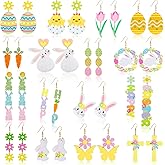 16 Pairs Valentine's Day Earrings Bulk for Women Acrylic Pink Red Heart Love XO Dangle Earrings Holiday Valentines Gifts