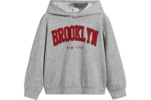 COZYEASE Boys' Letter Print Graphic Hoodies Long Sleeve Casual Fashion Pullover Tops Preppy Sweatshirts for Teen Boys