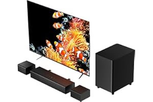 MIROIR 5.1 Sound Bar for TV with Dolby Atmos & Wireless Subwoofer, 410W Bluetooth Soundbar for Smart TV, Immersive 3D Sound Home Theater System with Adjustable Surround Bass, for HDMI eARC