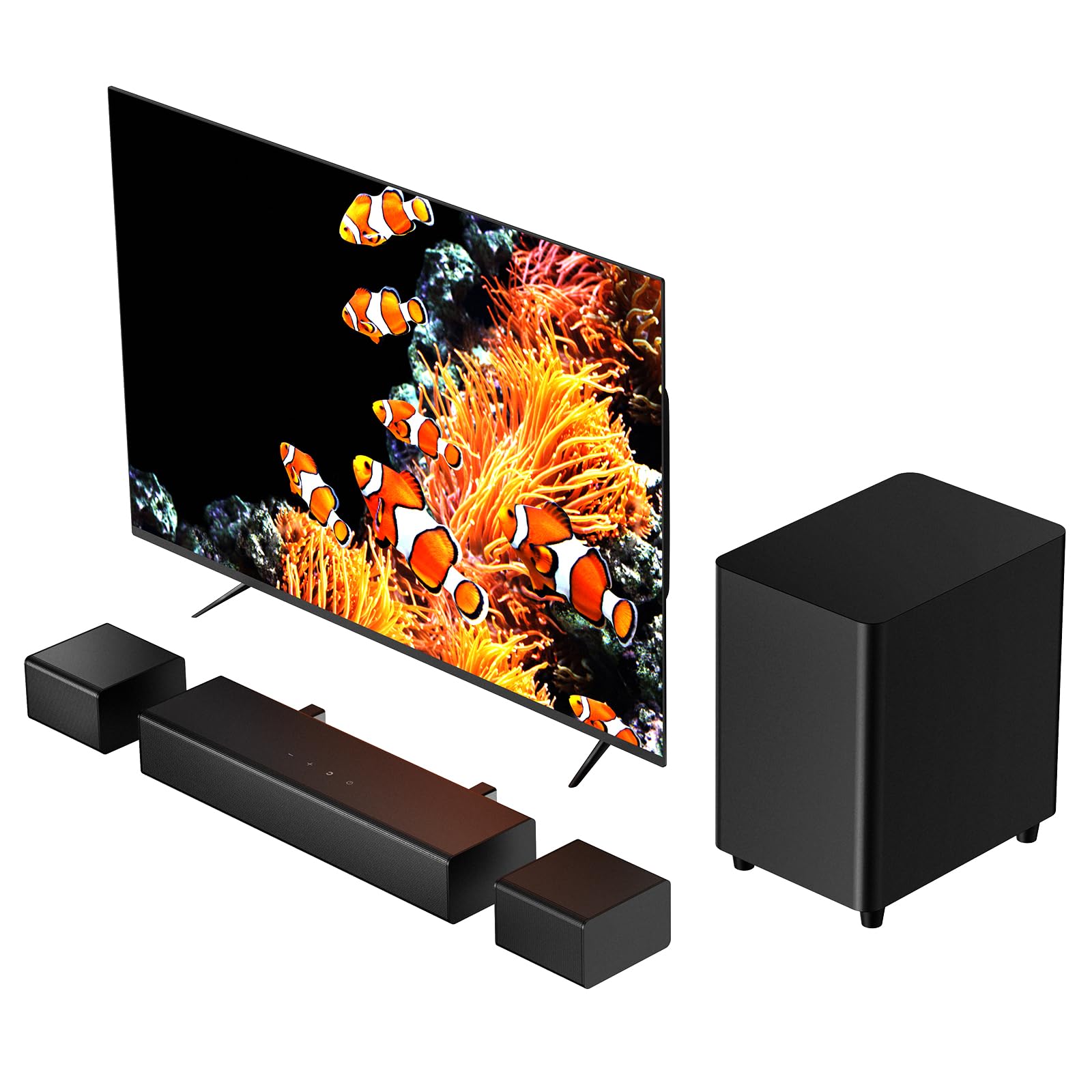 Photo 1 of 5.1 Sound Bar for TV with Dolby Atmos & Wireless Subwoofer, 410W Bluetooth Soundbar for Smart TV, Immersive 3D Sound Home Theater System with Adjustable Surround Bass, for HDMI eARC