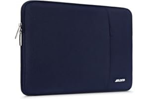 MOSISO Laptop Sleeve Bag Compatible with Laptop 16 inch, Polyester Vertical Case with Pocket, Navy Blue