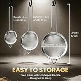 Anaeat Fine Mesh Strainers Set Stainless Steel Colander Sieve 8cm 14cm 20cm view 6