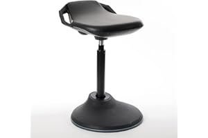bonVIVO Standing Desk Chair - Ergonomic Chair for Tall Office Desks w/Back Support and Handles for Posture and Balance - Work from Home High Stool - Black