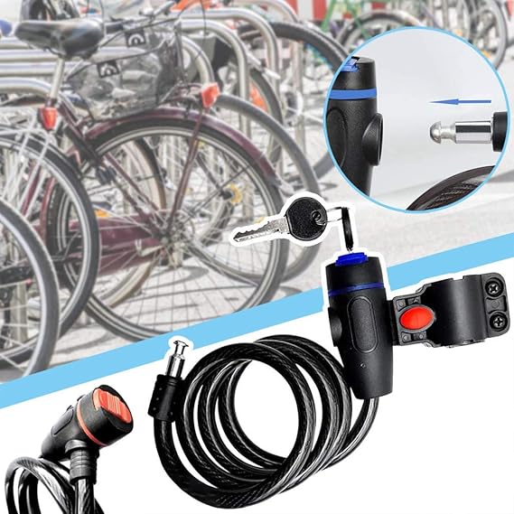 Sinerixc Bike Lock Bicycle Locks Cable Lock Coiled Secure