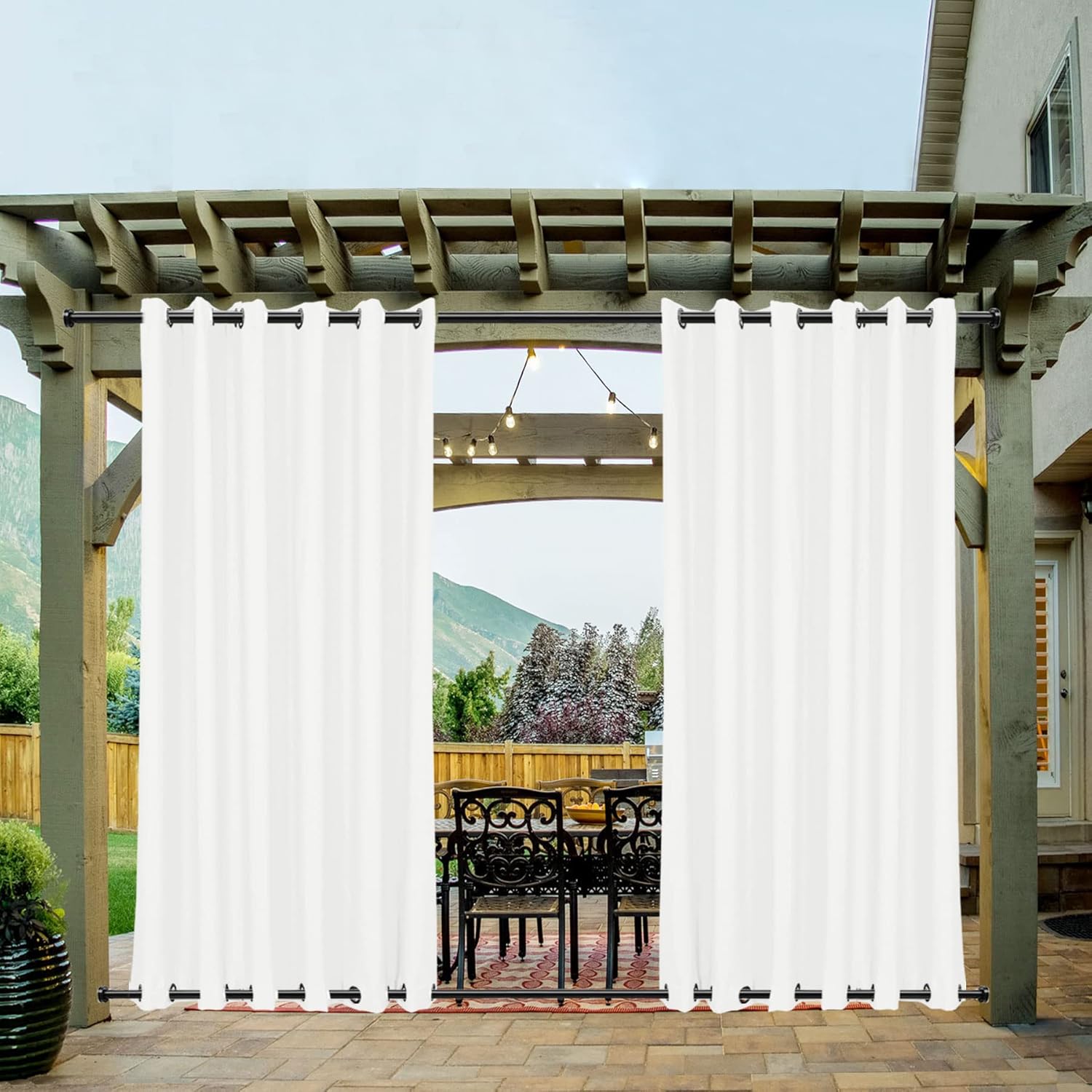 Outdoor Curtains - Macochico Waterproof Indoor Outdoor Curtains Extra Long - 84