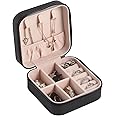 CASEGRACE Travel Jewelry Case, Small Jewelry Box Portable Jewelry Travel Organizer Display Storage Case for Rings Earring Necklace Bracelet, Gift for Women Girls, Black